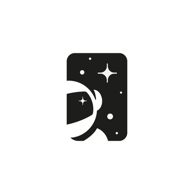 Astronaut Badge Mark Logo Design